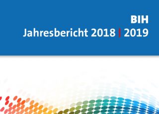 Cover BIH-Jahresbericht 2018/19. Grafische Elemente.